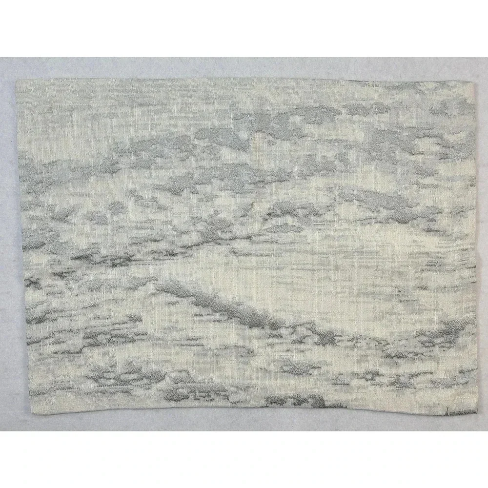 West Elm Pair of Bark Textured Placemats Cream Silver Gray Linen Blend Rectangle